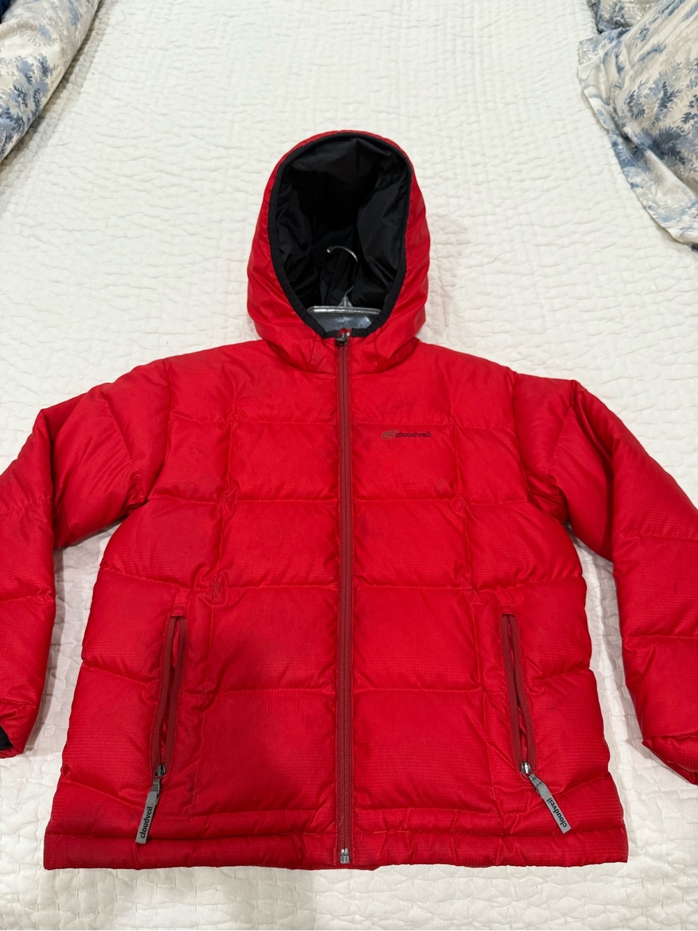 Cloudveil Kids Goose Down Hooded Puffer Winter Coat Jacket Red Size 10
